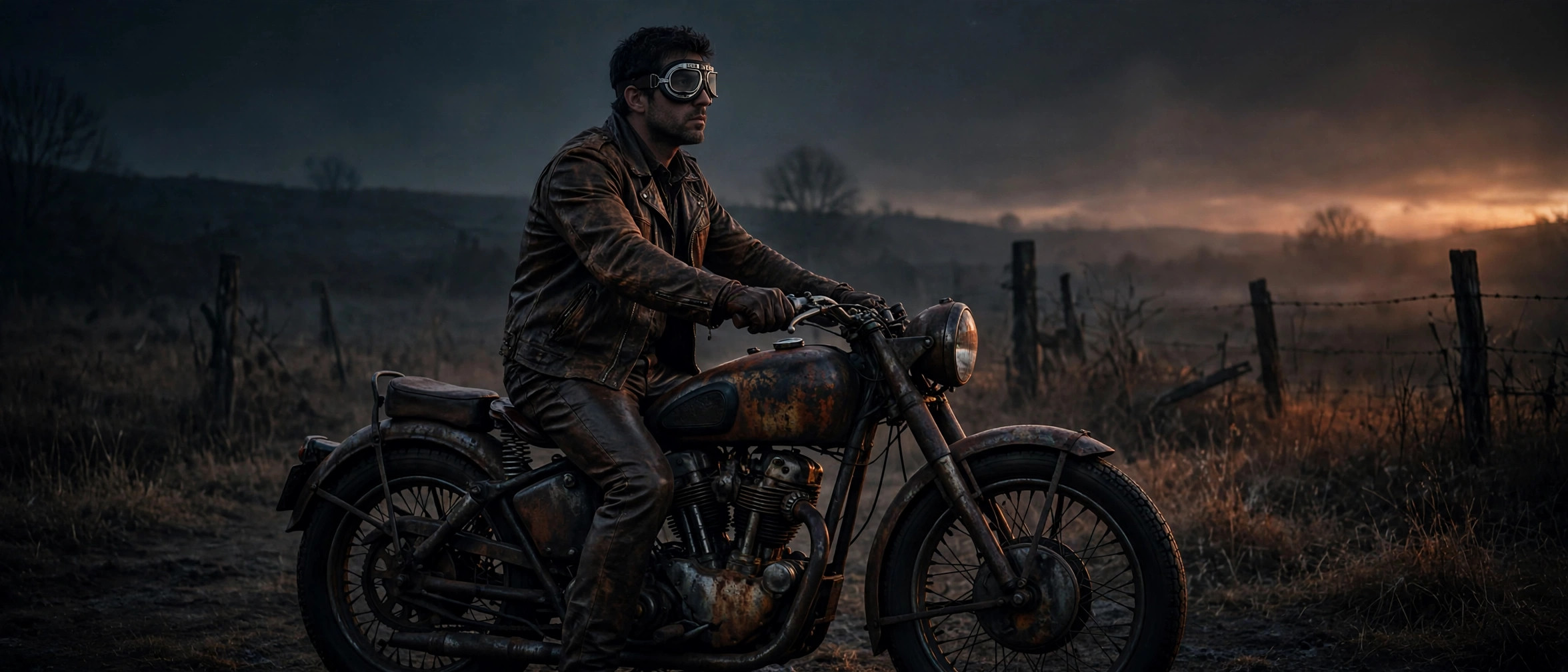 Biker Topanerz Indonesia di atas motor klasik saat senja